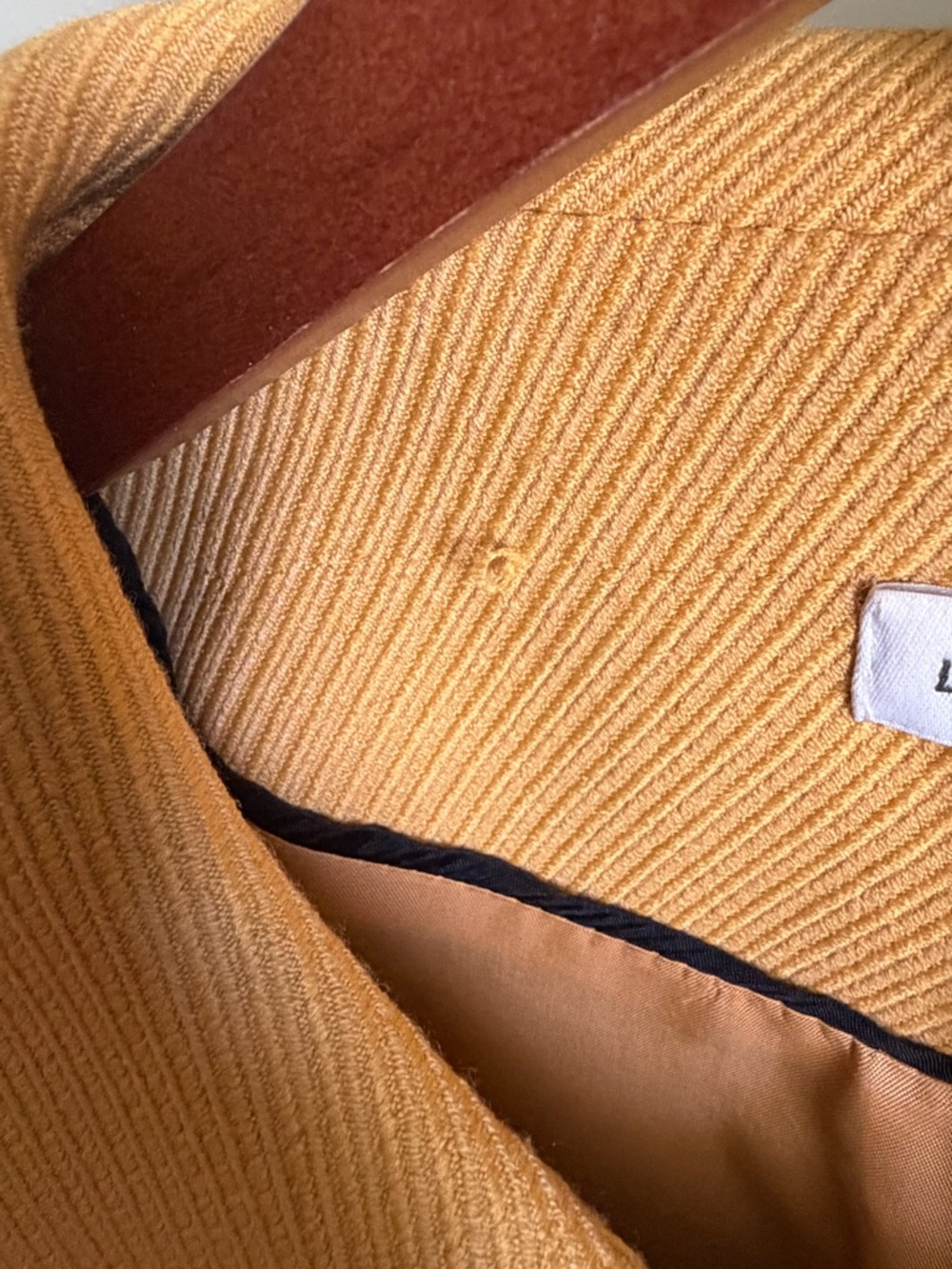 Laura Petites Cropped Peacoat Jacket in Mustard - Picture 6 of 12